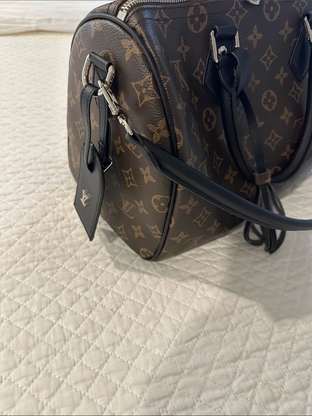 Monogram Canvas Satchel with Black Trim - Picture 2 of 7